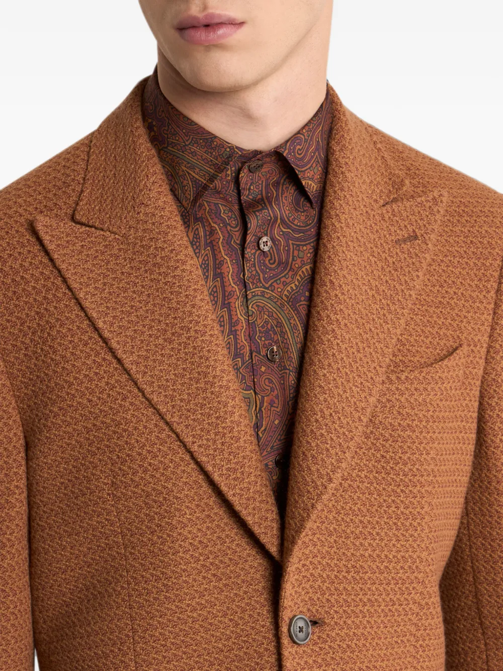 ETRO Kasjmier en wollen colbert Bruin