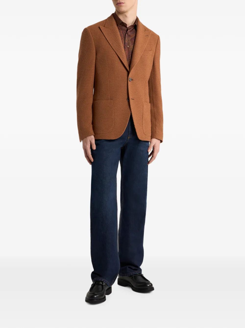 ETRO Kasjmier en wollen colbert Bruin