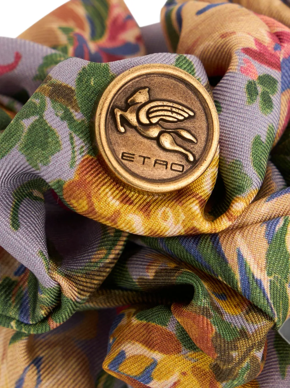 ETRO Zijden scrunchie met bloemenmotief Paars
