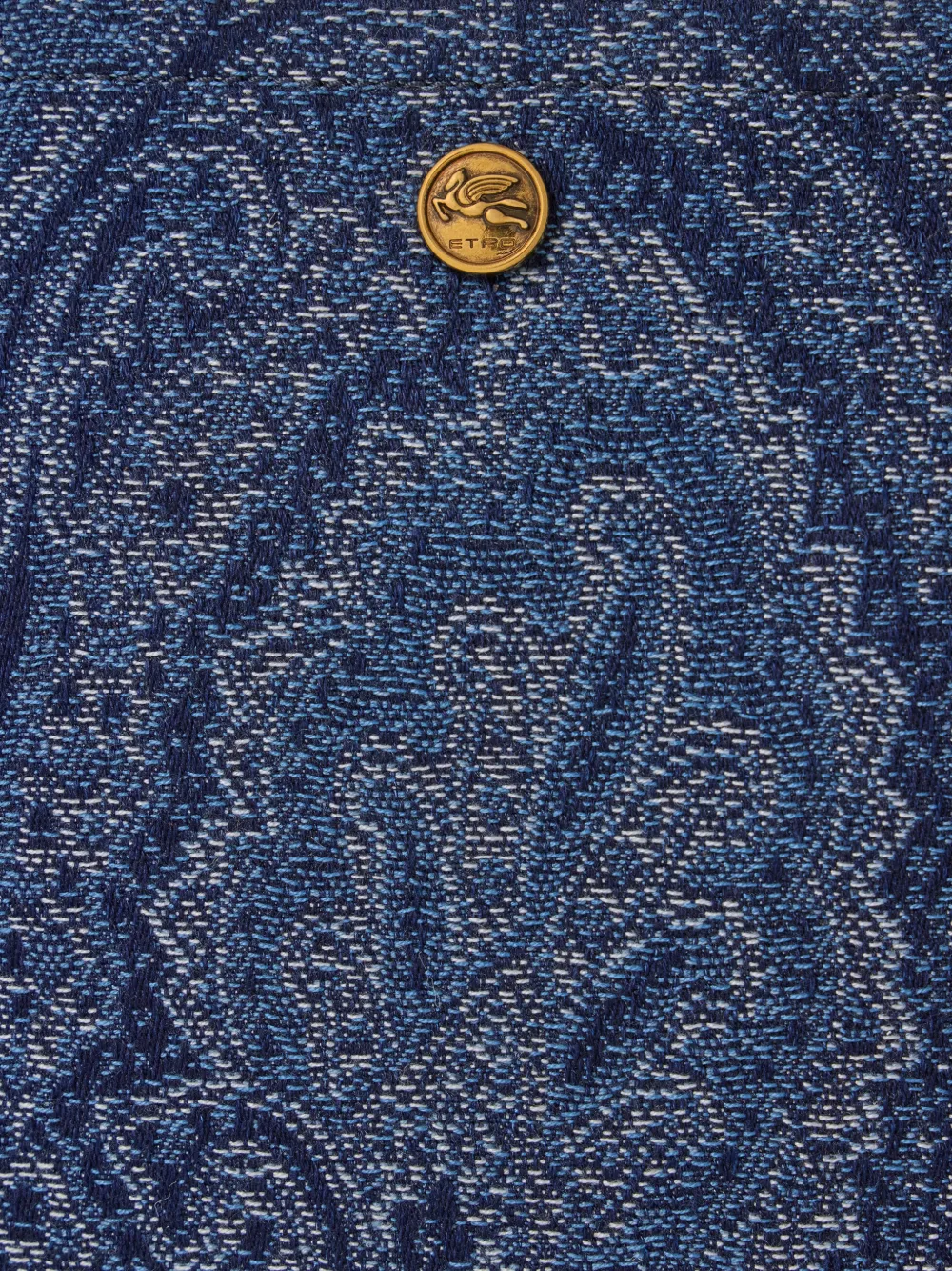 ETRO Medium jacquard denim buidel met Paisley motief Blauw