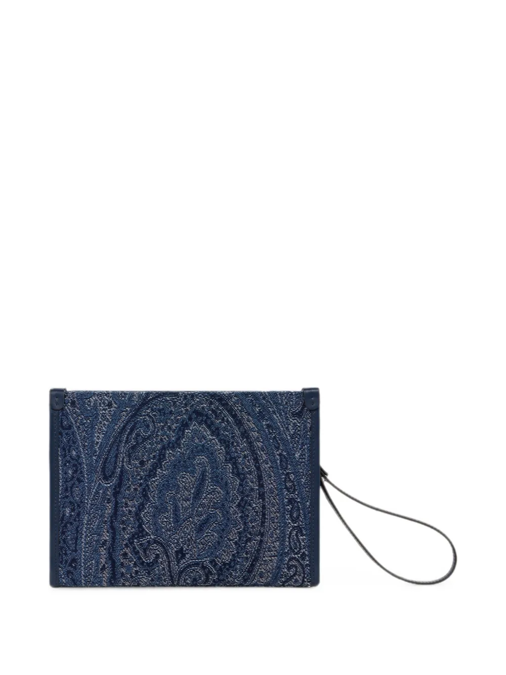 ETRO Medium jacquard denim buidel met Paisley motief Blauw