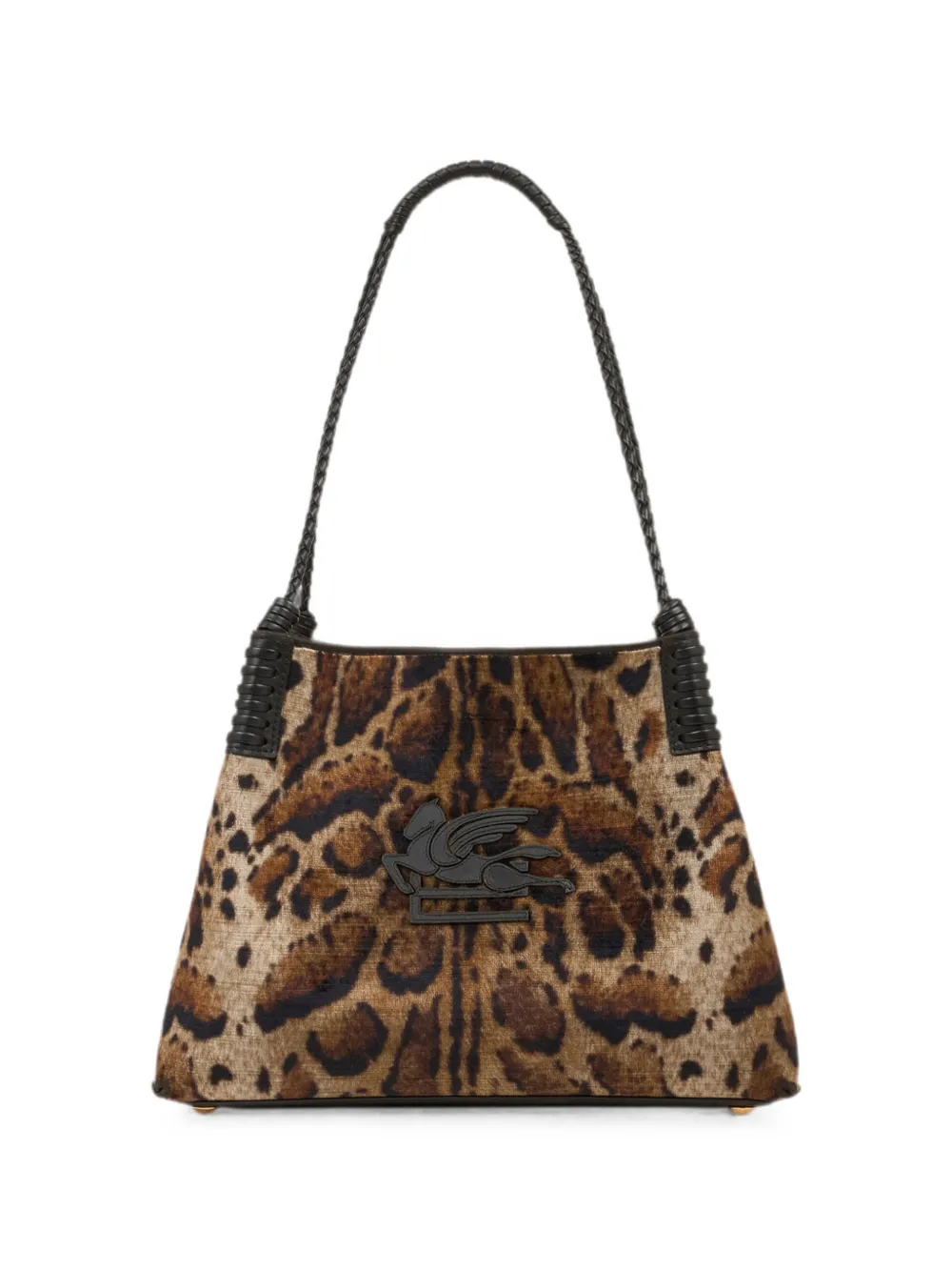 ETRO medium Libra tote bag in velvet with leopard motif - Neutrals