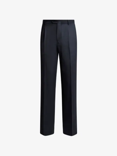 ETRO wool-blend flannel trousers with crease detail