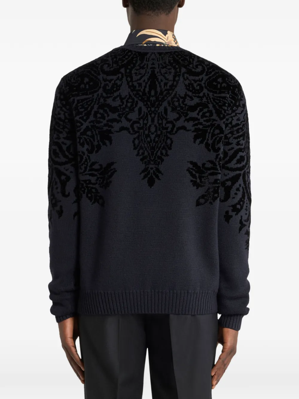 ETRO Trui van wolblend met jacquard chenille-motief Blauw