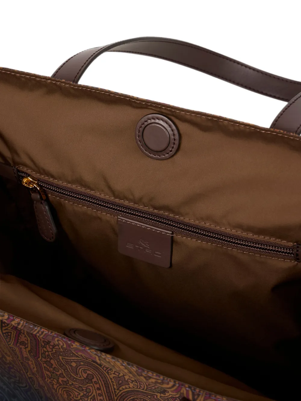 ETRO Unfold Me nylon shopper met degradé Arnica-motief Bruin