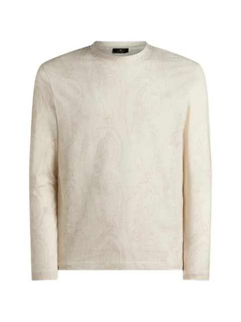 ETRO cotton-jersey sweater with arnica-motif