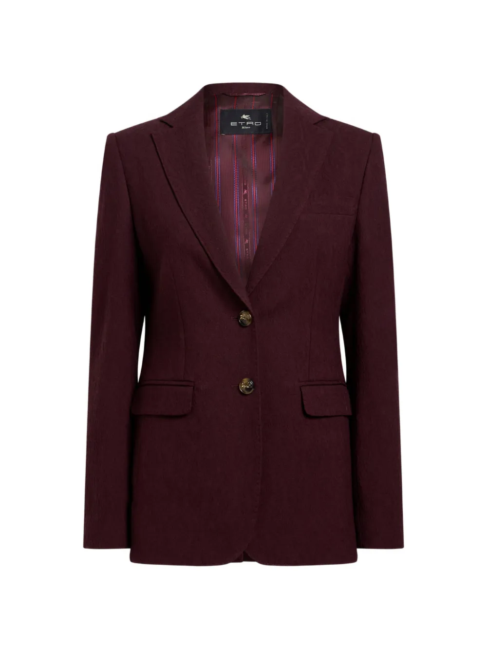 ETRO single-breasted wool jacquard jacket with medallion motif - Red