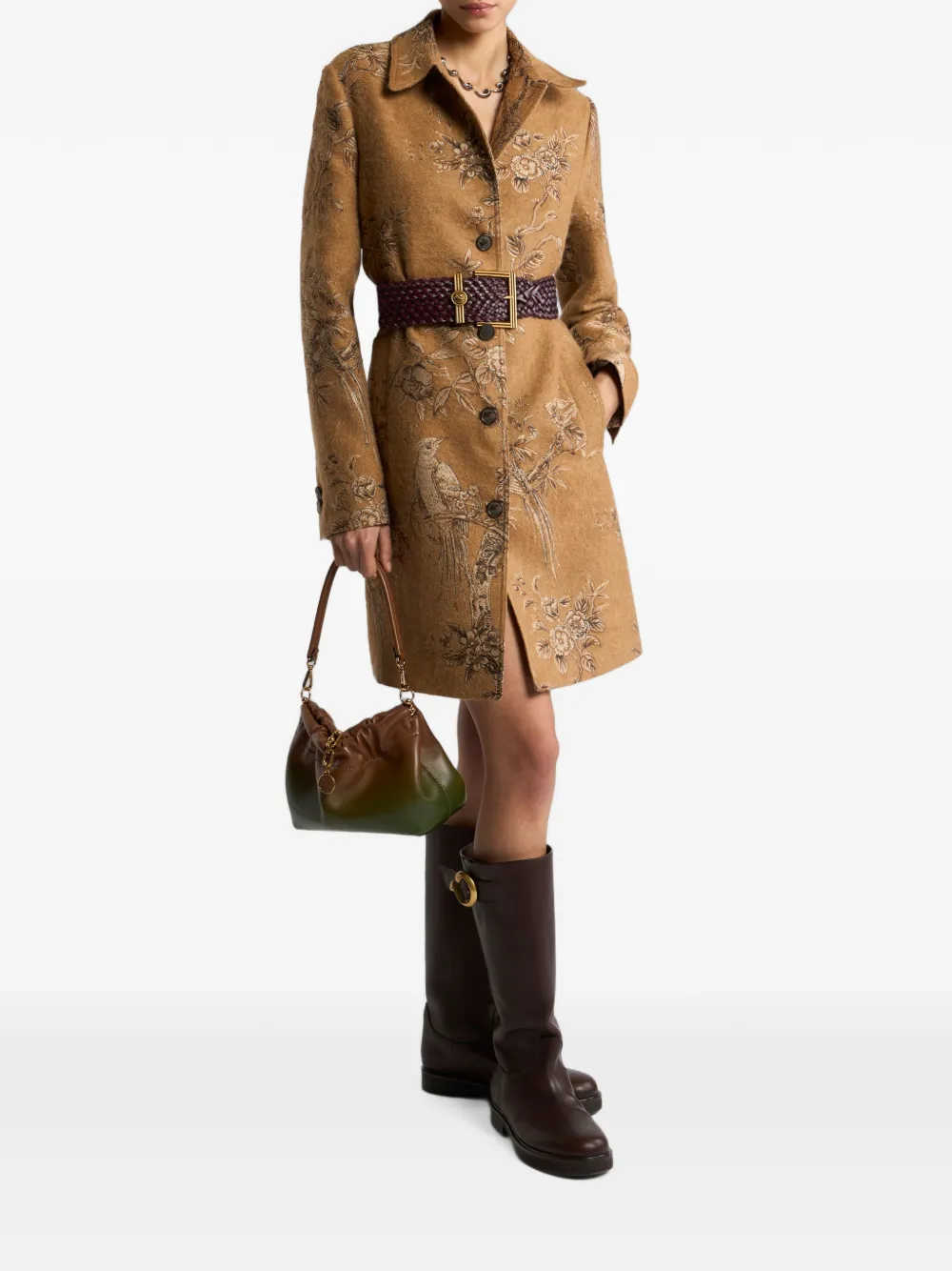 ETRO Jacquard jas met natuur-motief Beige