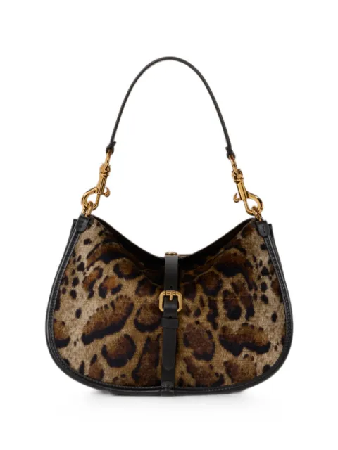 ETRO medium Pony bag in velvet with leopard motif