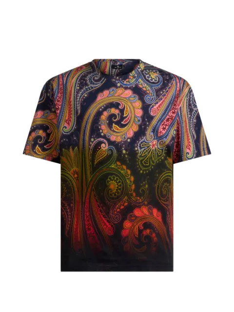 ETRO cotton jersey T-shirt withe degradé Paisley motif