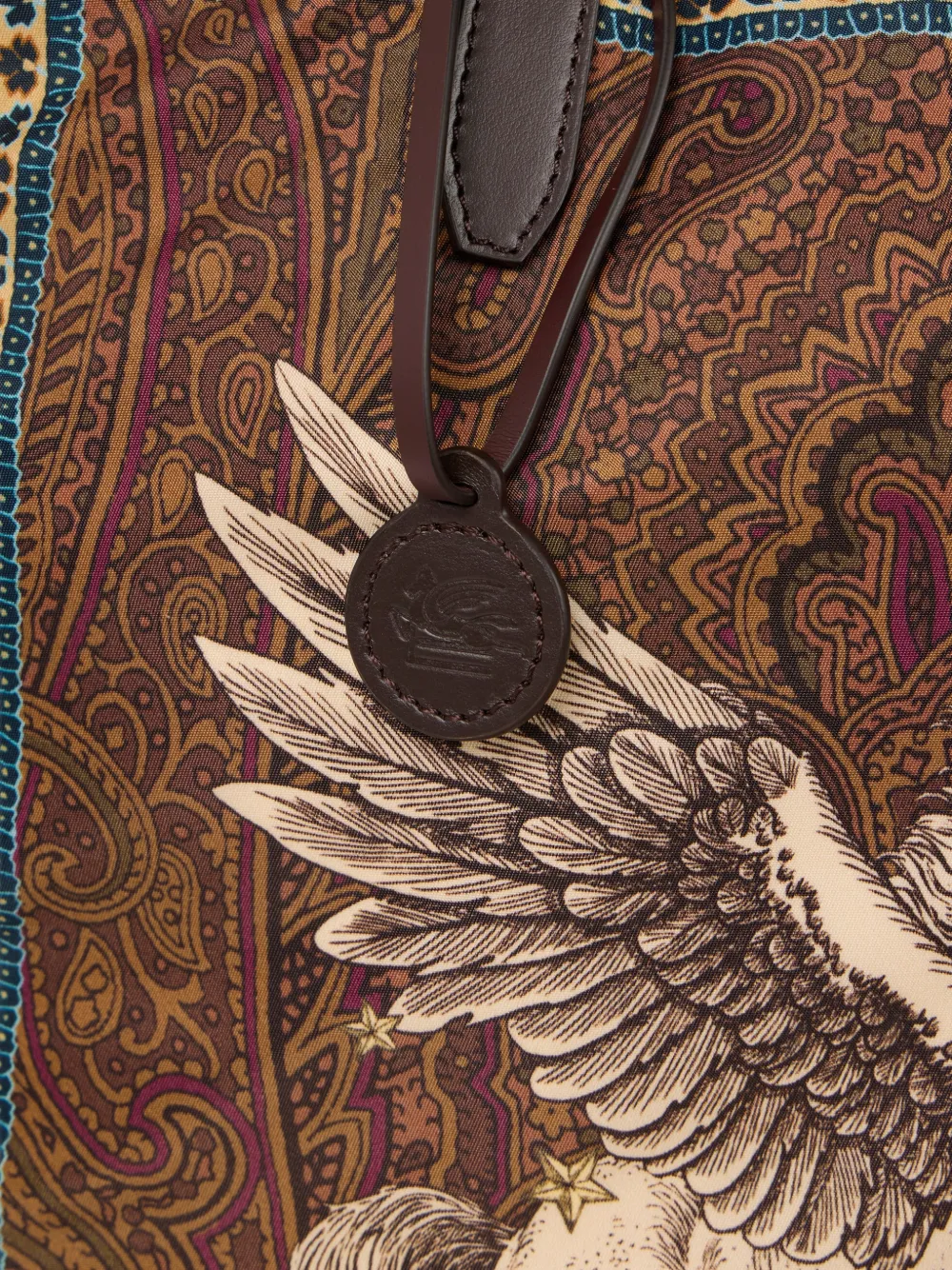 ETRO Nylon shopper met Pegaso-print en Arnica-motief Bruin