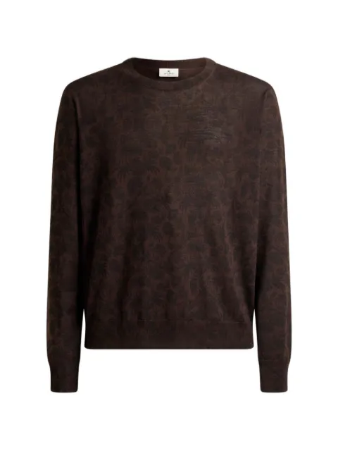 ETRO wool and silk sweater with floral Paisley-motif