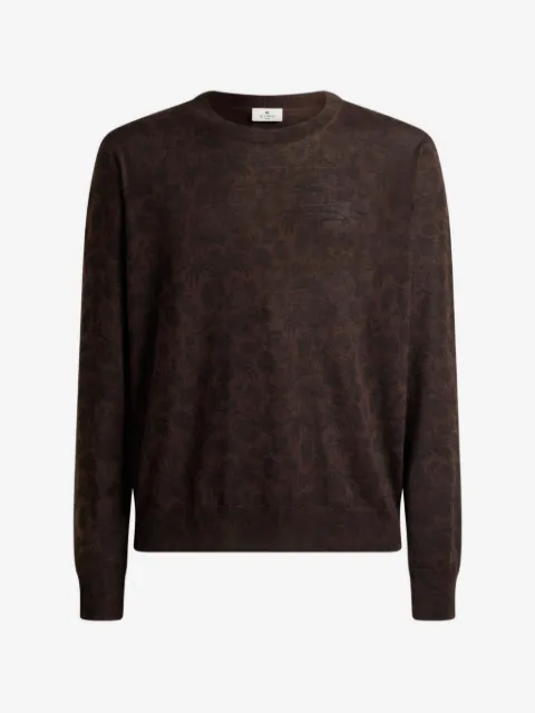 ETRO wool and silk sweater with floral Paisley-motif