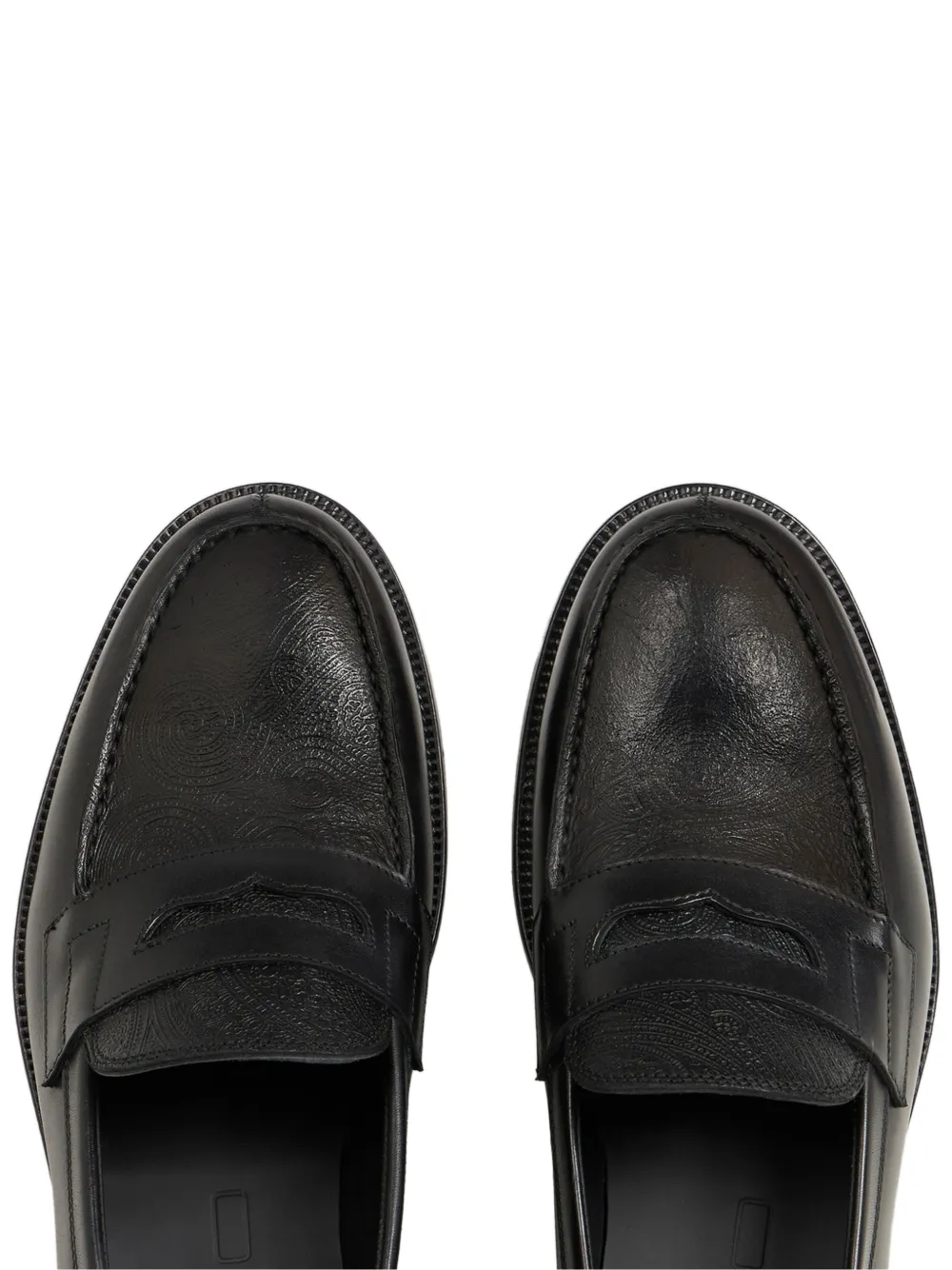 ETRO Leren loafers met Paisley-detail Zwart