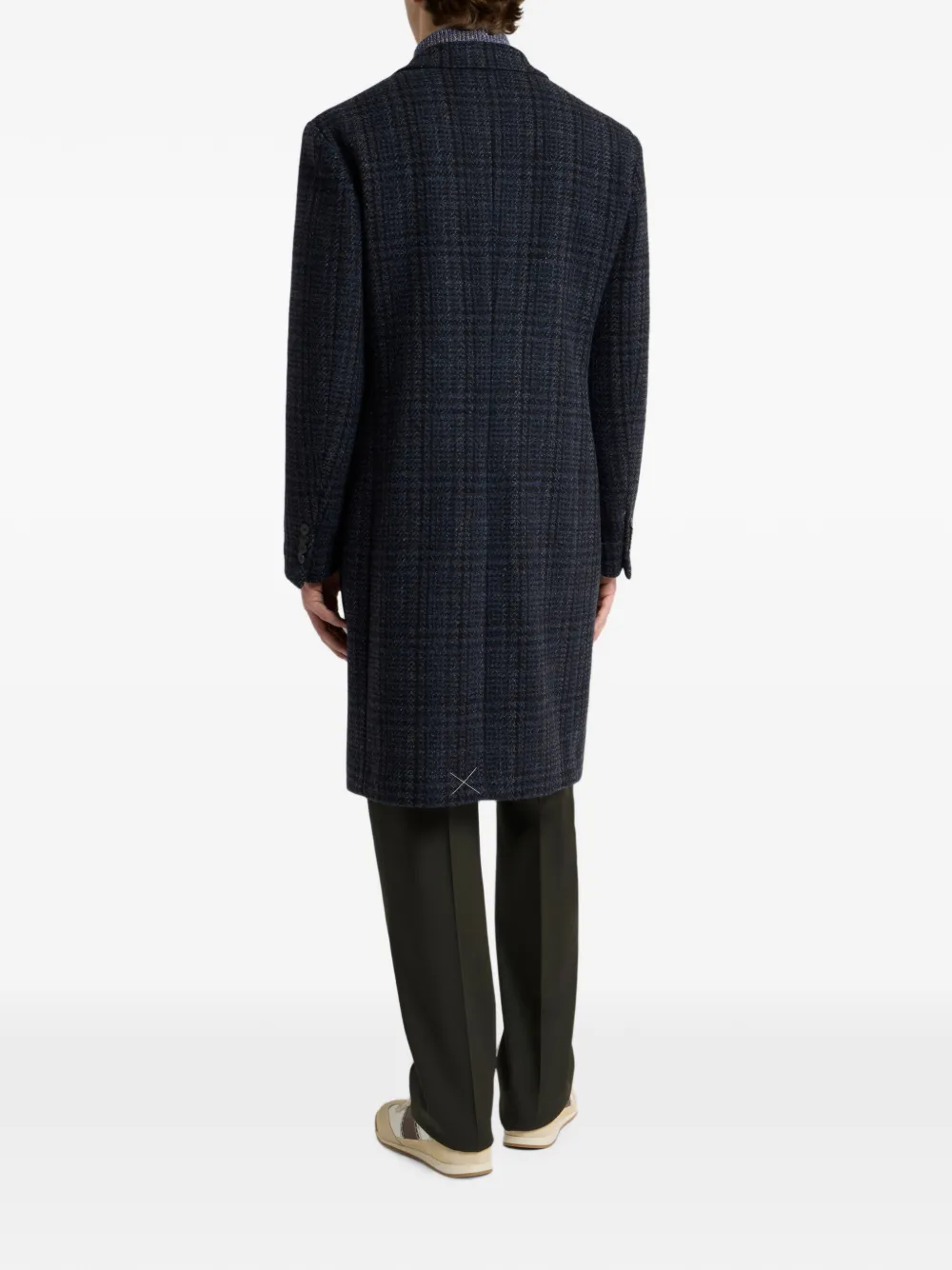 ETRO Wollen en kasjmier jas met geruit patroon Blauw