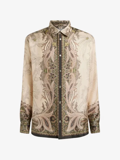 ETRO Camisa de seda com estampa Pegaso