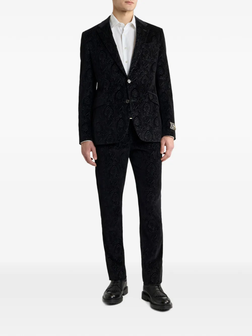 ETRO Katoenen fluwelen broek met Arnica-motief Zwart