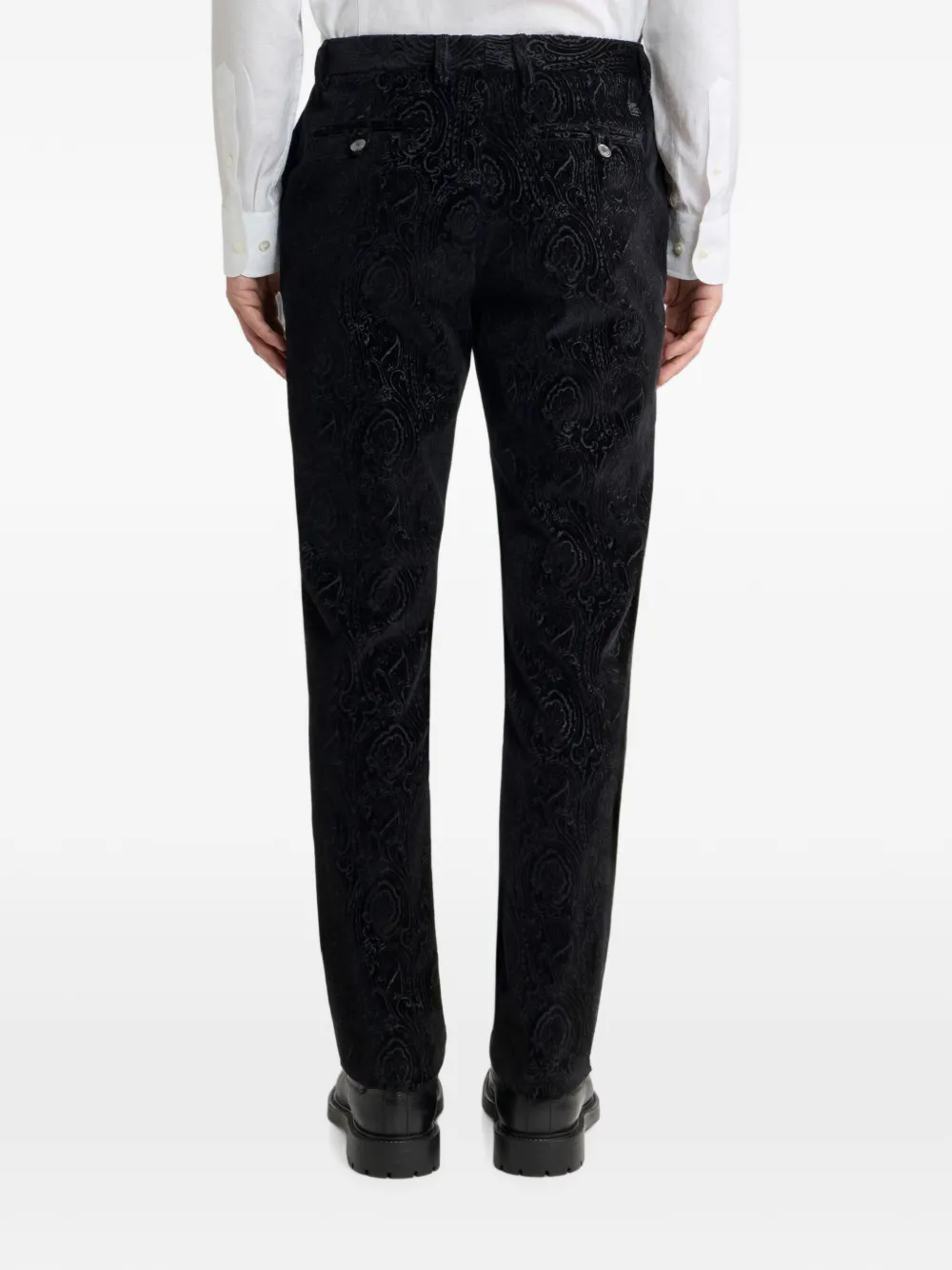 ETRO Katoenen fluwelen broek met Arnica-motief Zwart