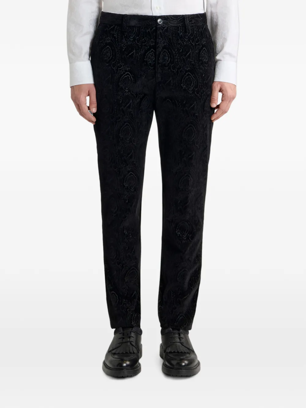 ETRO Katoenen fluwelen broek met Arnica-motief Zwart
