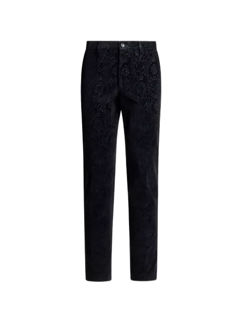 ETRO cotton velvet trousers with Arnica motif