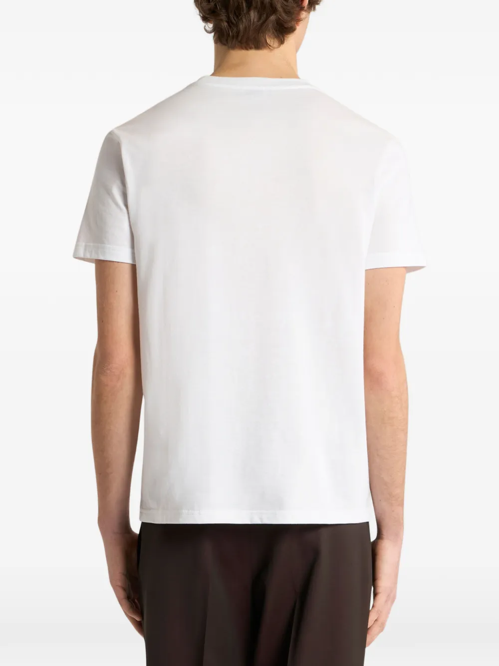 ETRO T-shirt van katoen-jersey met -borduurwerk en elandenprint Wit