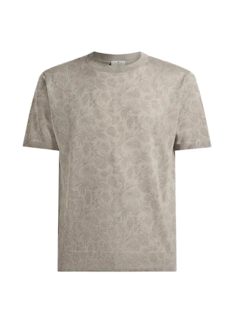 ETRO T-shirt en laine et soie à motif Paisley floral