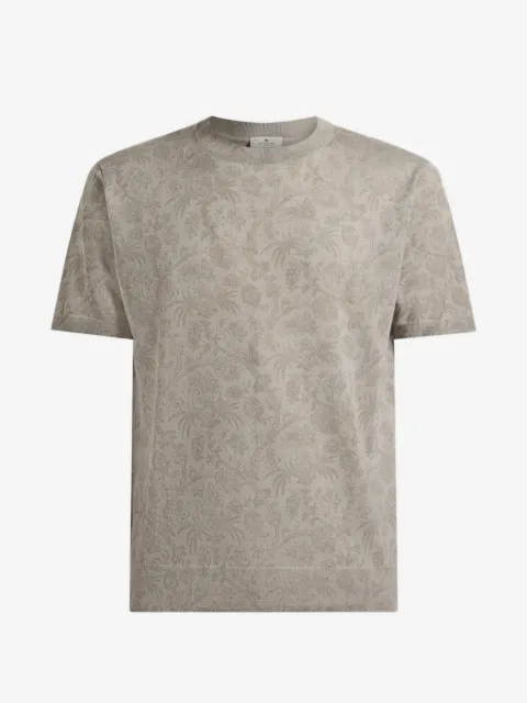ETRO playera tejida de lana y seda con motivo floral de cachemira