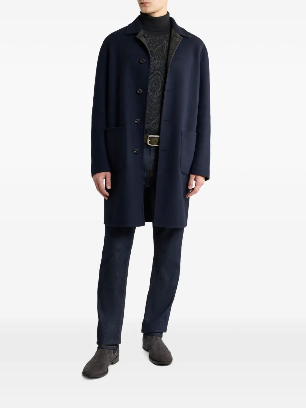 ETRO Wollen jas Blauw