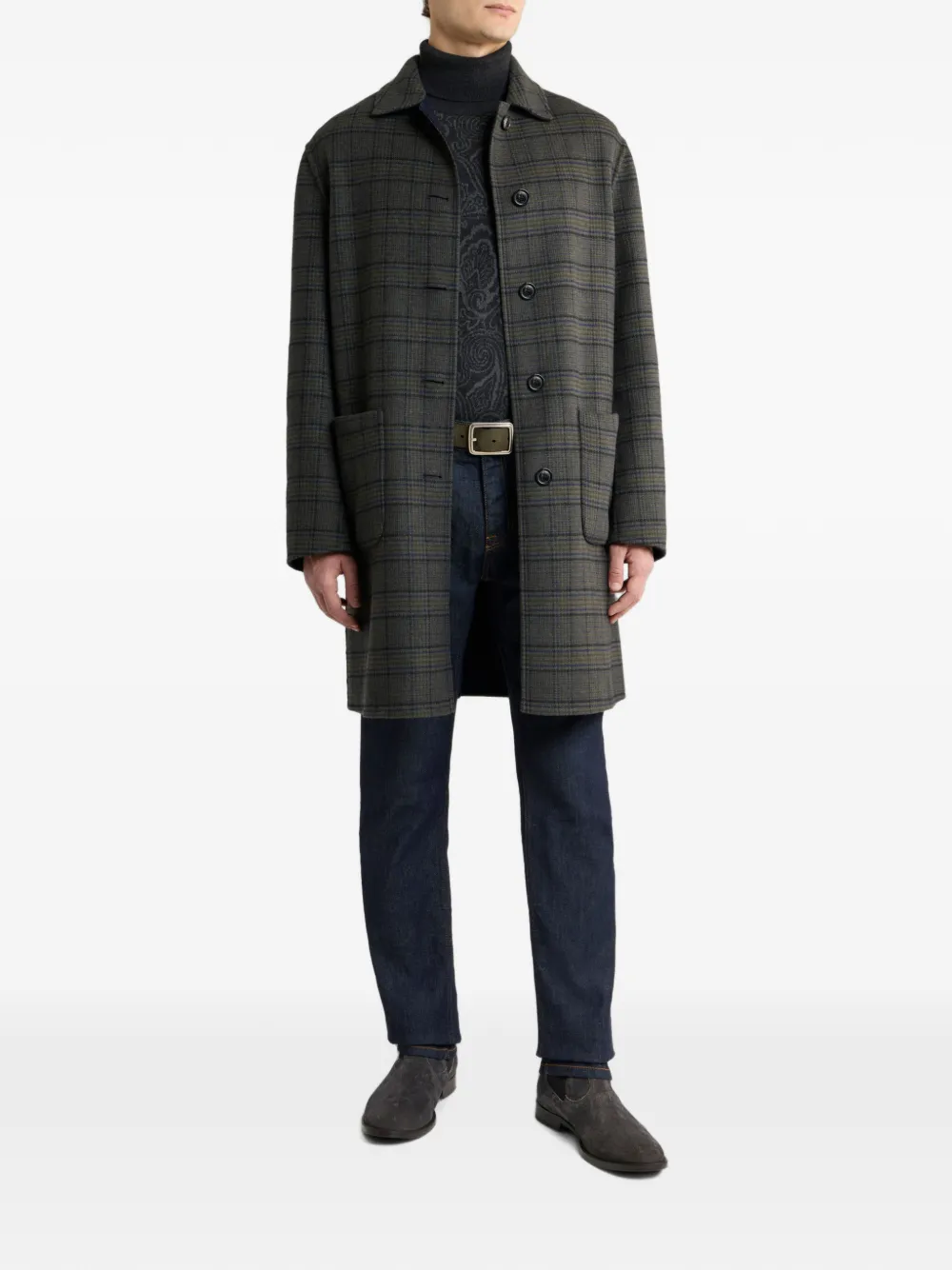 ETRO Wollen jas Blauw