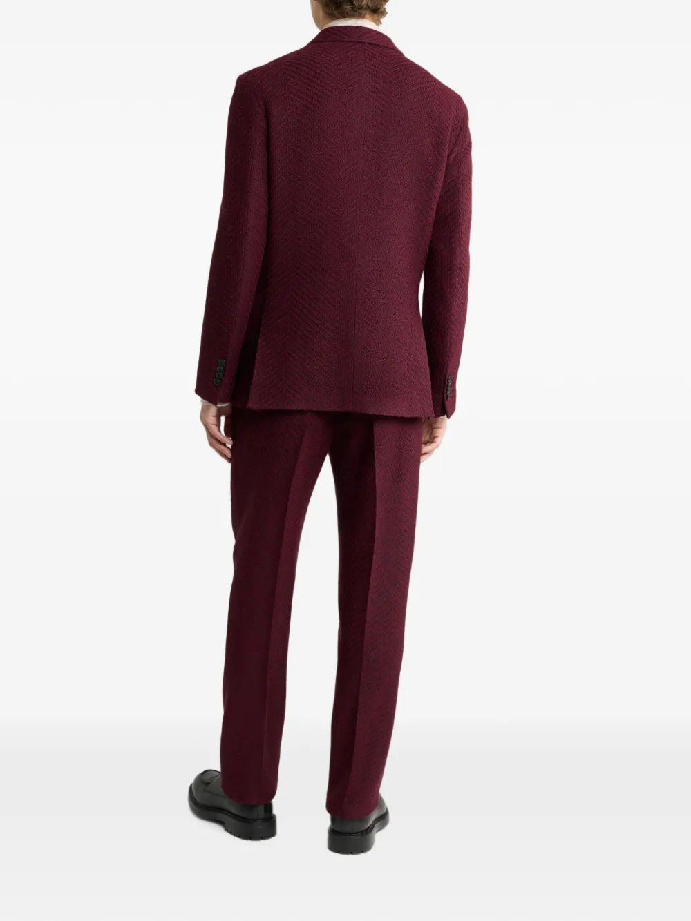 ETRO Colbert van wolblend met enkele rij knopen en mélange-effect Rood