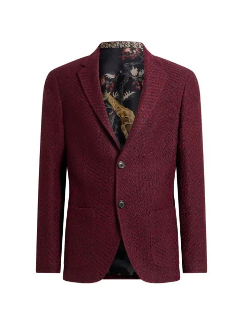 ETRO single-breasted jacket in mélange-effect wool-blend fabric