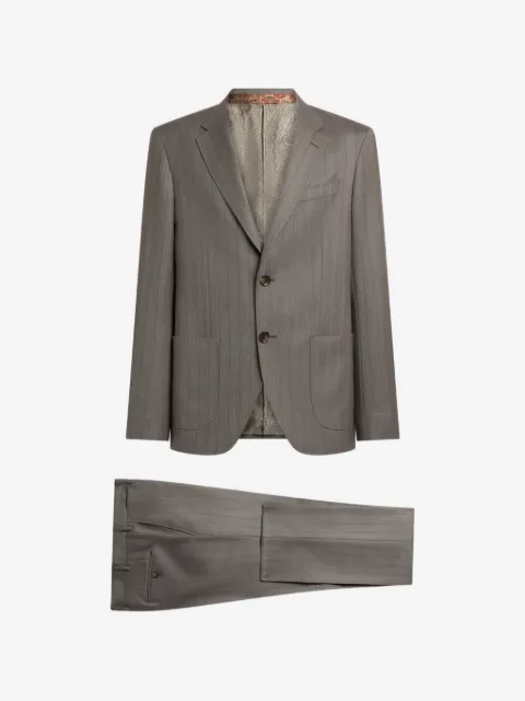 ETRO Completo monopetto in lana con motivo chevron