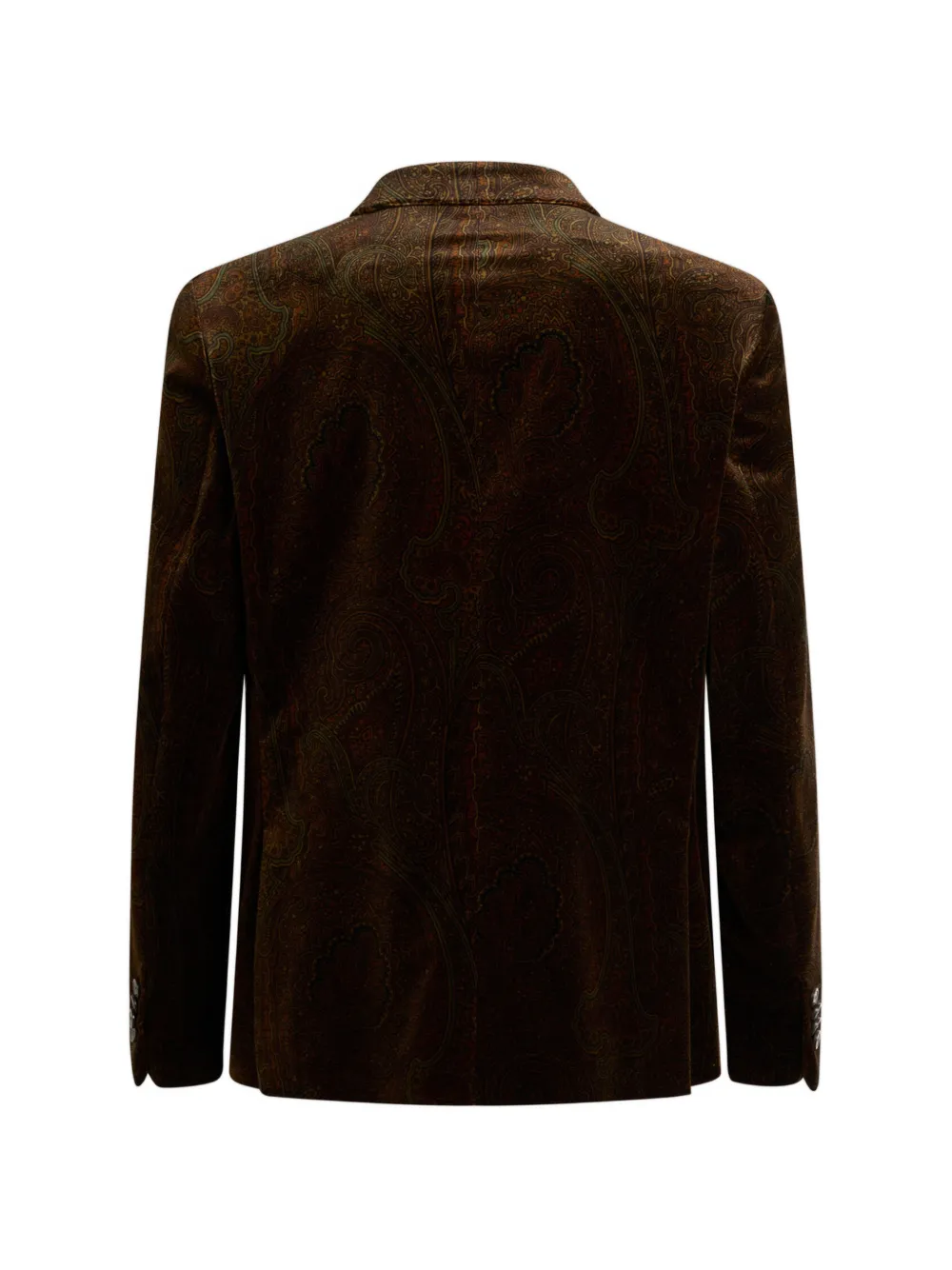 ETRO Jack met enkele rij knopen van stretch katoenen fluweel met Arnica-patroon Bruin