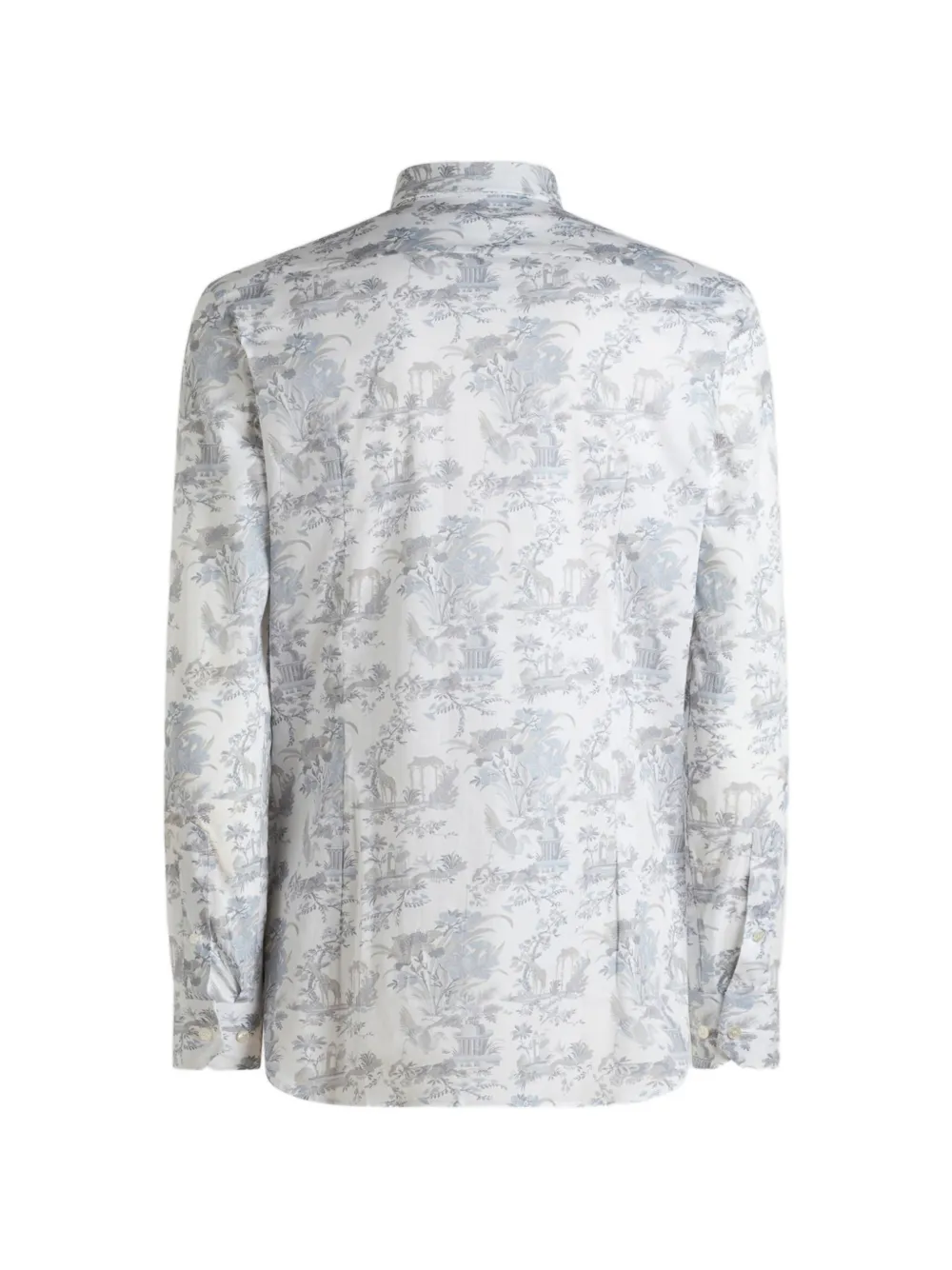ETRO Stretch katoenen button-down overhemd met bloem en dier-motief Wit