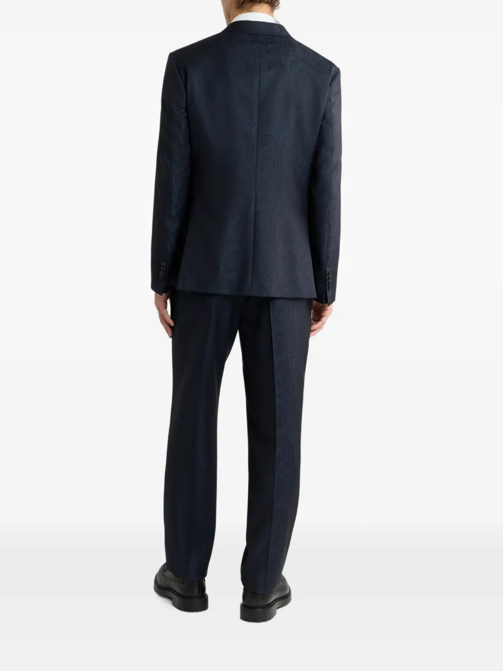 ETRO Geruit wollen jacquard colbert met enkele rij knopen Blauw