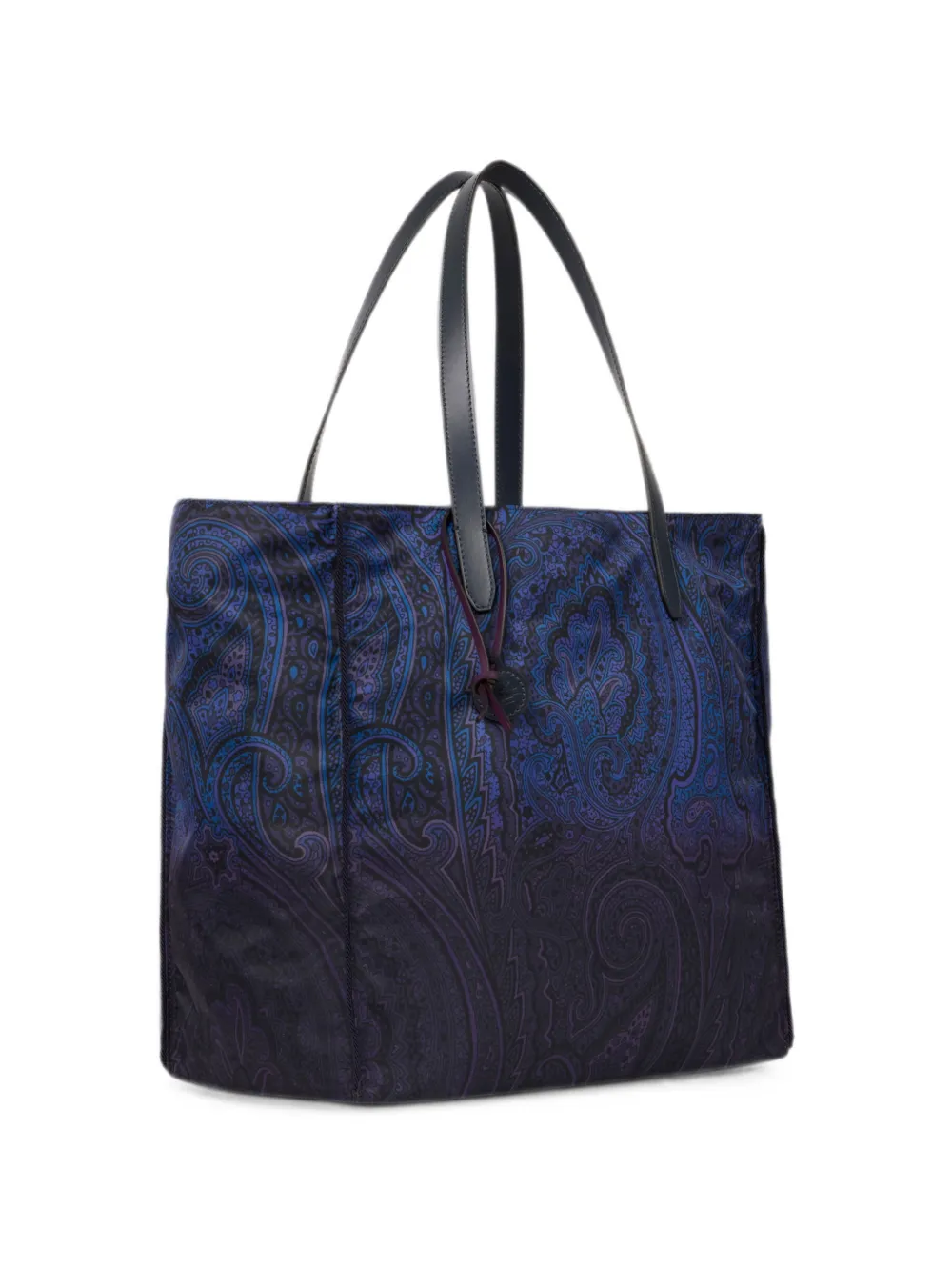 Etro Unfold Me Nylon Tote Bag With Degradé Arnica Motif In Blue