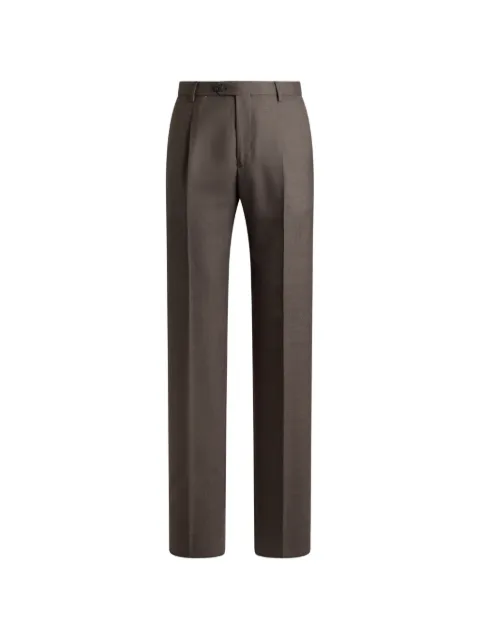 ETRO wool-blend flannel trousers with crease detail