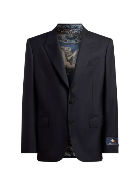 ETRO veste en laine mélangée à simple boutonnage