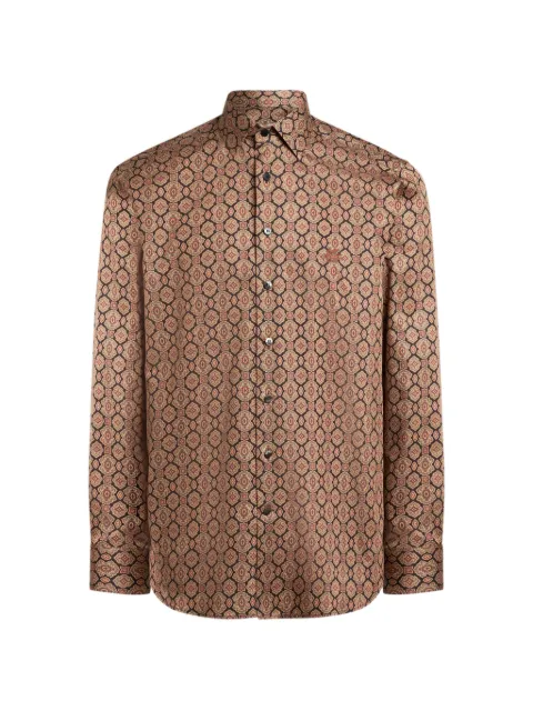 ETRO cotton satin shirt with medallion motif