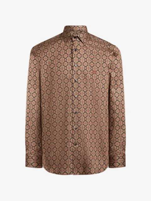 ETRO cotton satin shirt with medallion motif