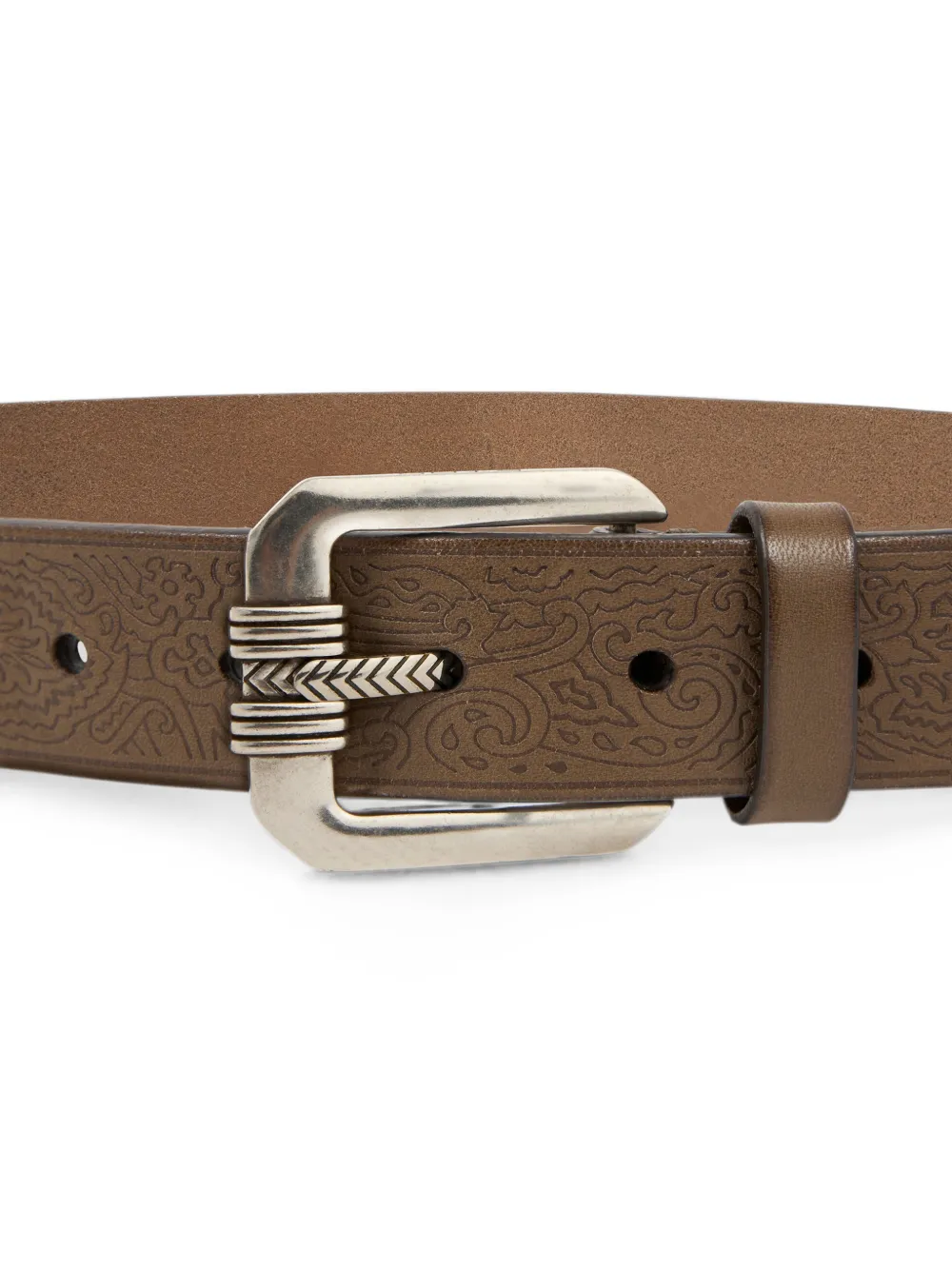 ETRO Leren riem met gegraveerd motief Bruin