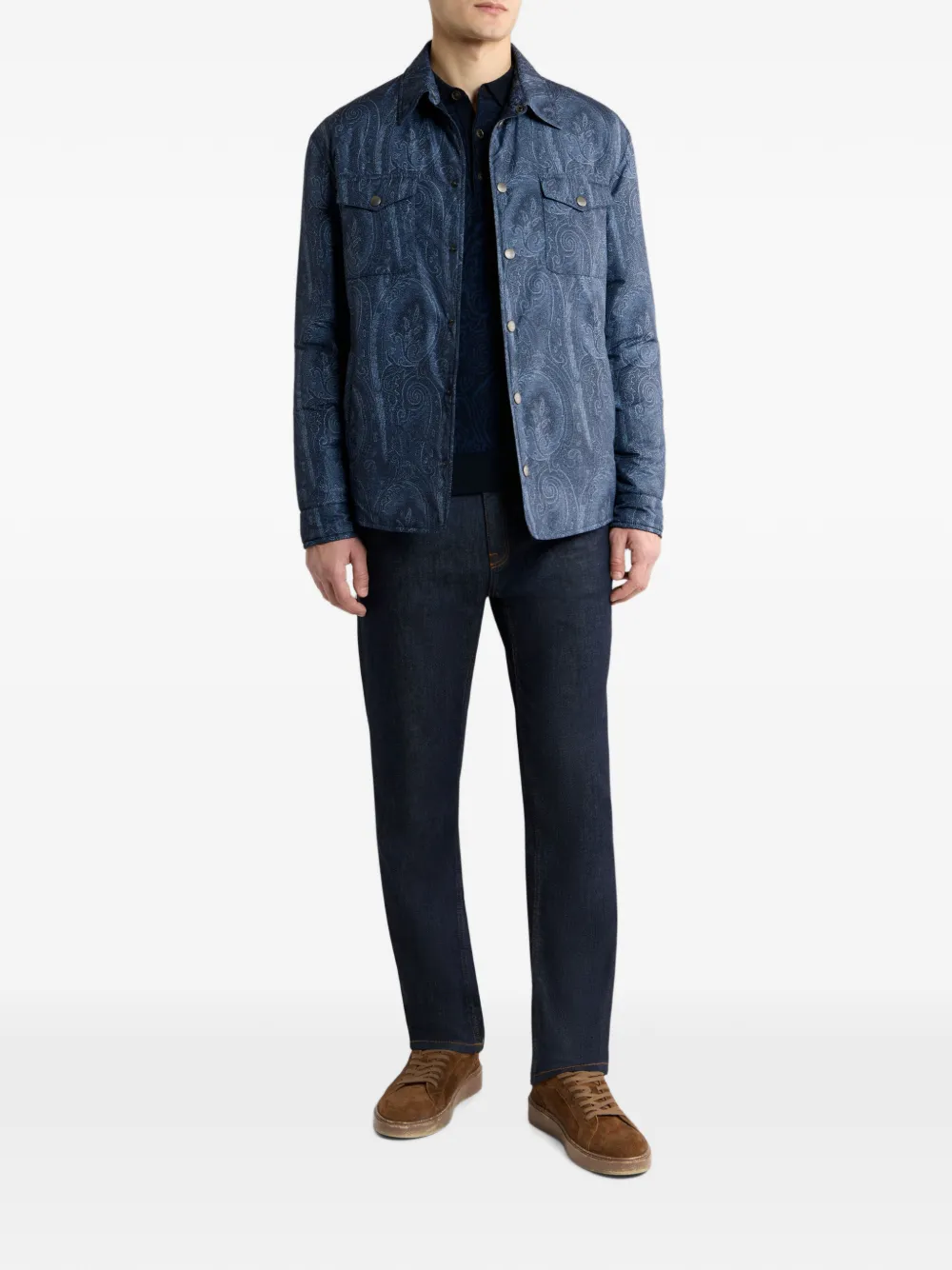 ETRO Paisley shirtjack Blauw