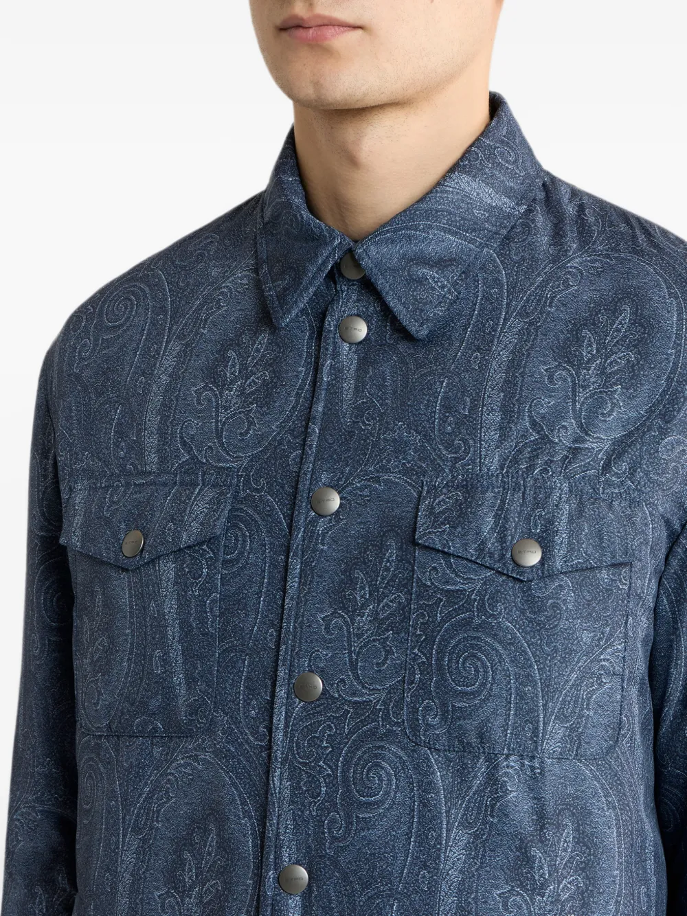 ETRO Paisley shirtjack Blauw