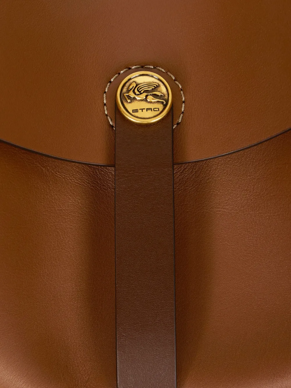 ETRO Medium Pony leren tas met Texaans borduurwerk Bruin