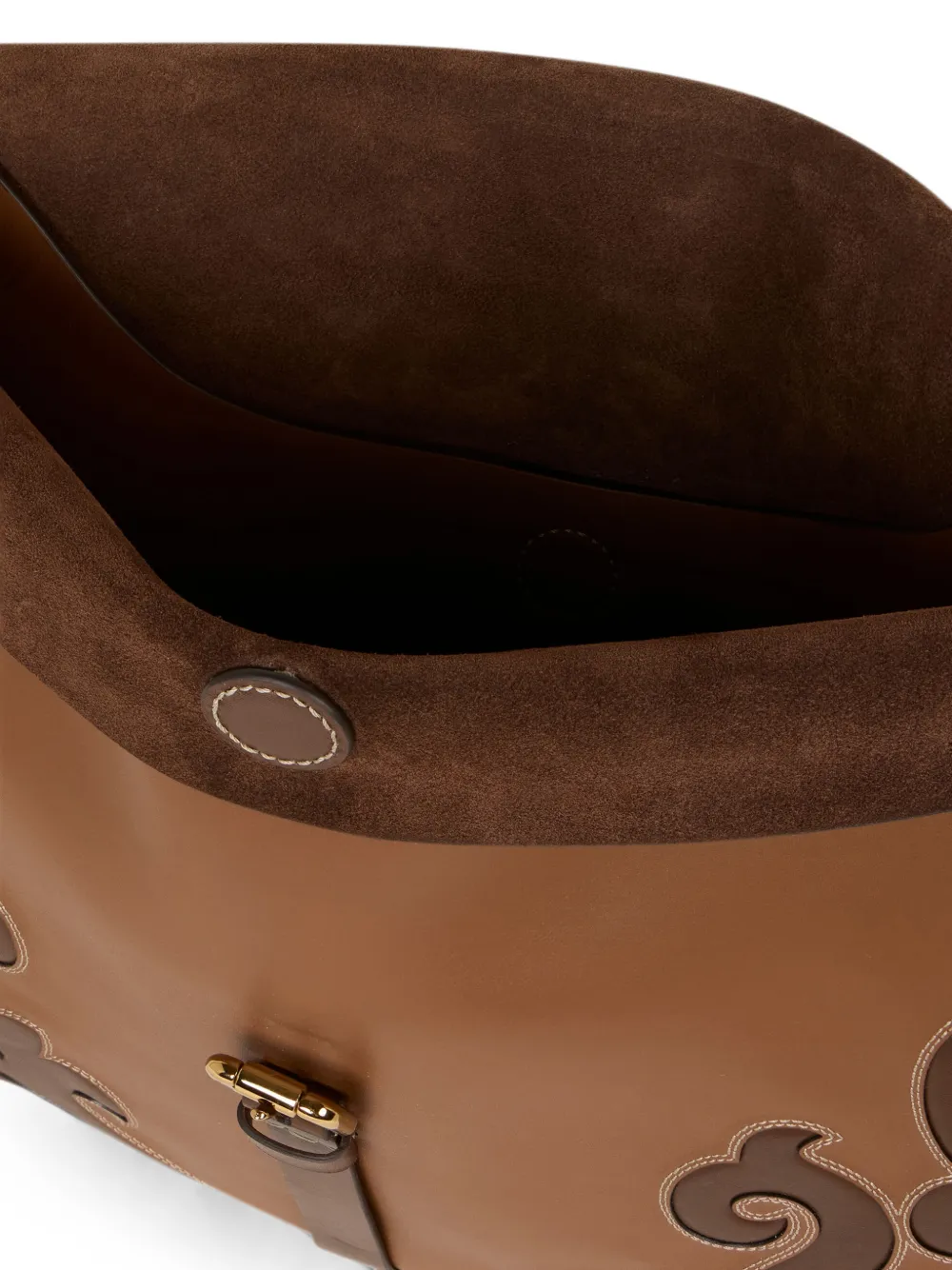 ETRO Medium Pony leren tas met Texaans borduurwerk Bruin