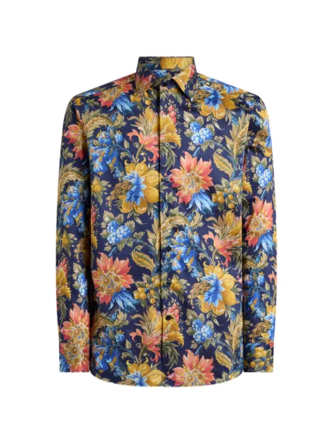 ETRO cotton satin shirt with floral motif