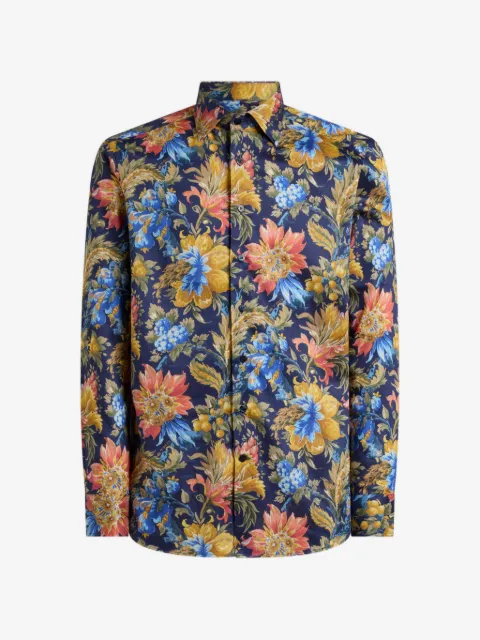 ETRO camisa de satén con motivo floral