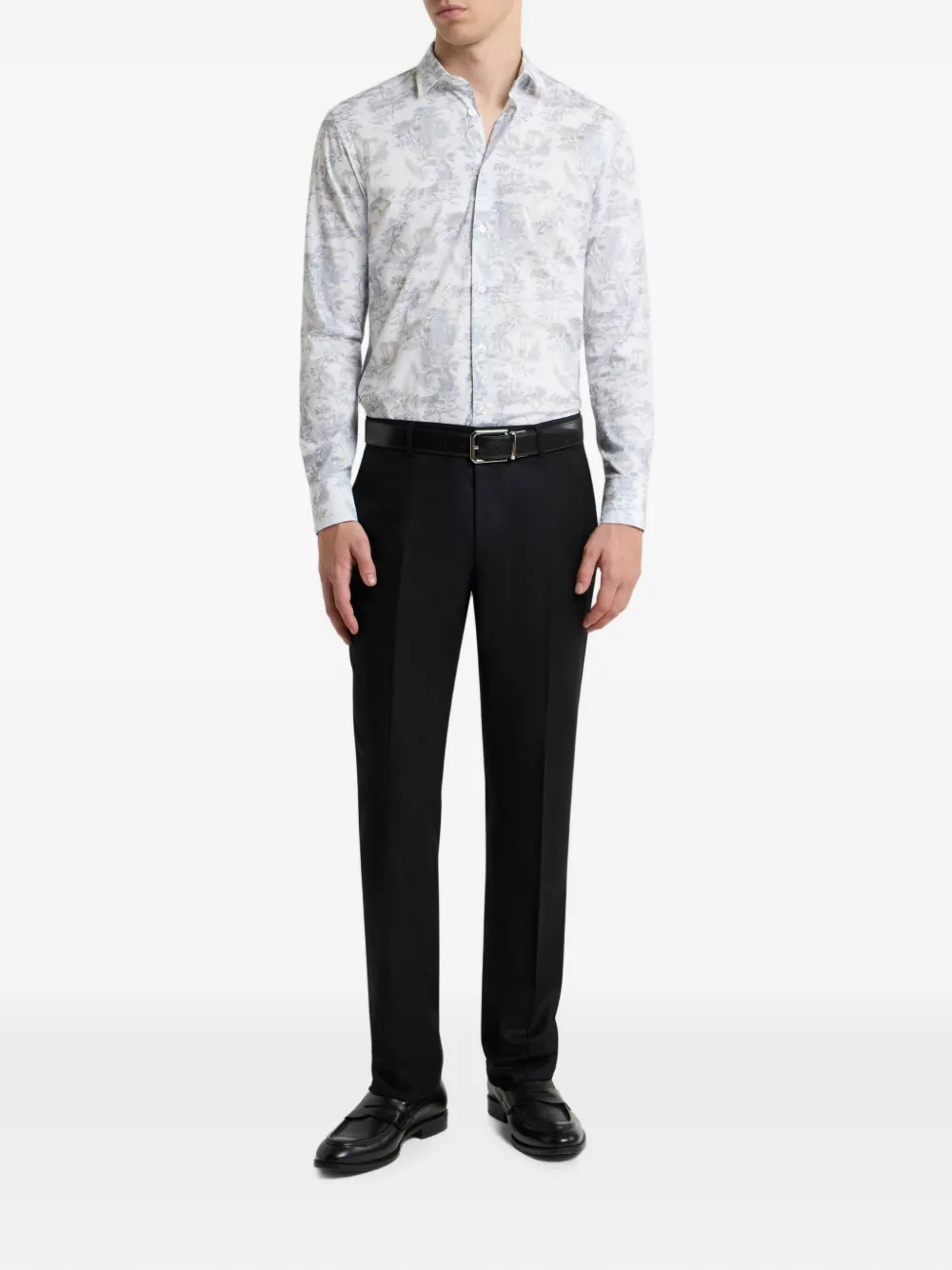 ETRO Wollen flanellen broek met kreukdetail Zwart