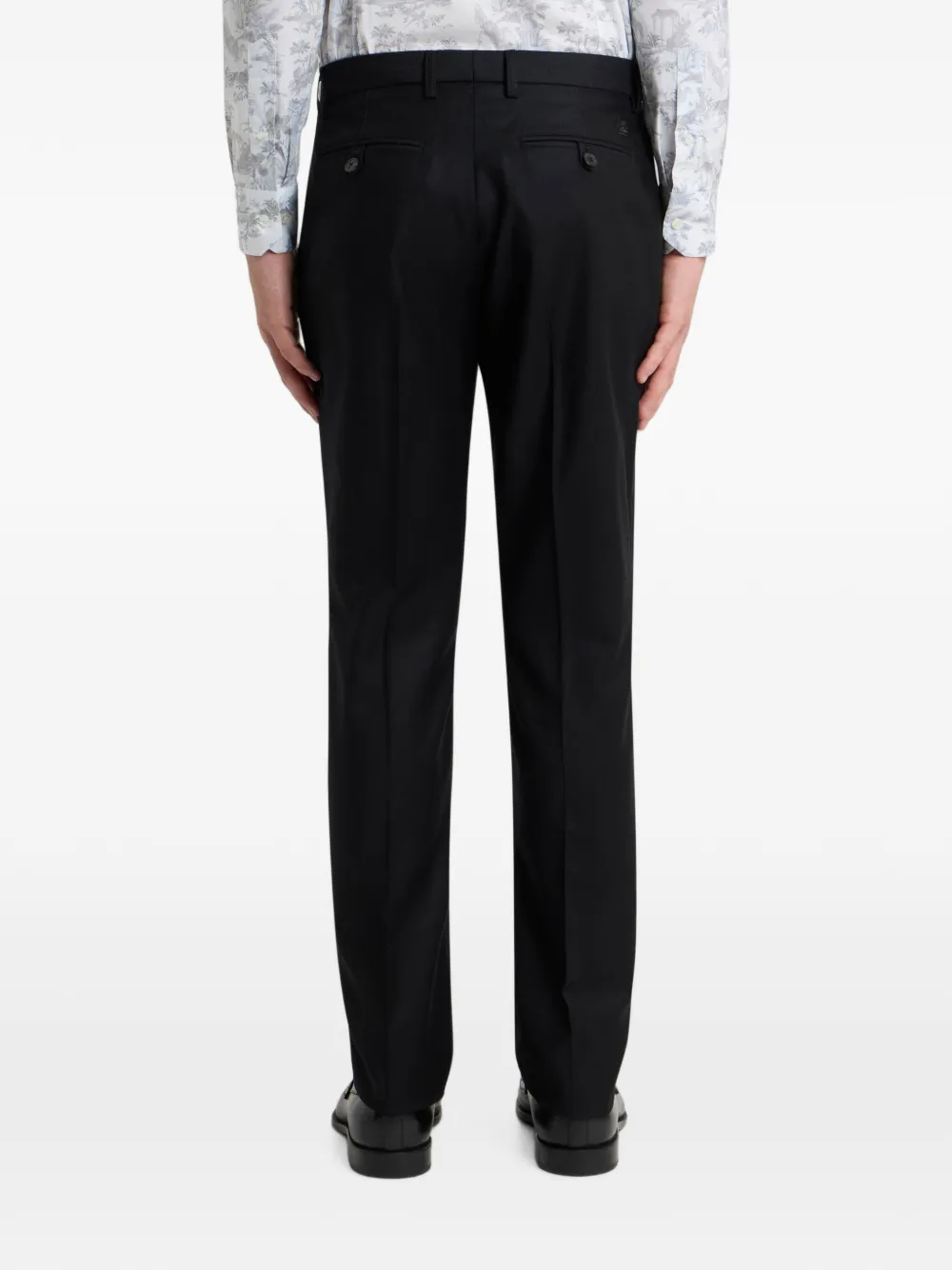 ETRO Wollen flanellen broek met kreukdetail Zwart