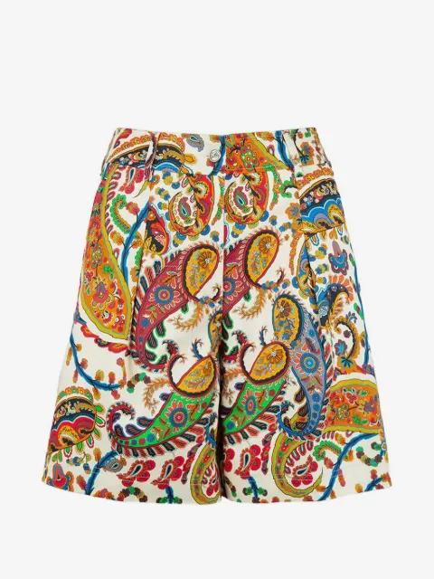 ETRO short plissé à imprimé cachemire